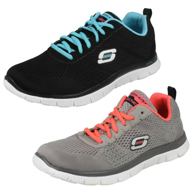 Womens Footwear Skechers Flex Appeal Obvious Choice Black Ladies