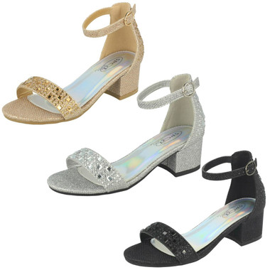 Girls Spot On Summer Glitter Sandals H0128