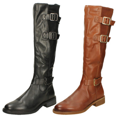 Ladies Clarks Knee High Boots Cologne Up