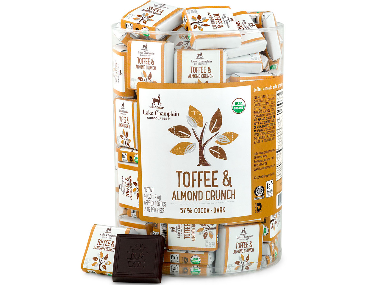 Dark Chocolate Almond Toffee Squares | Lake Champlain Chocolates