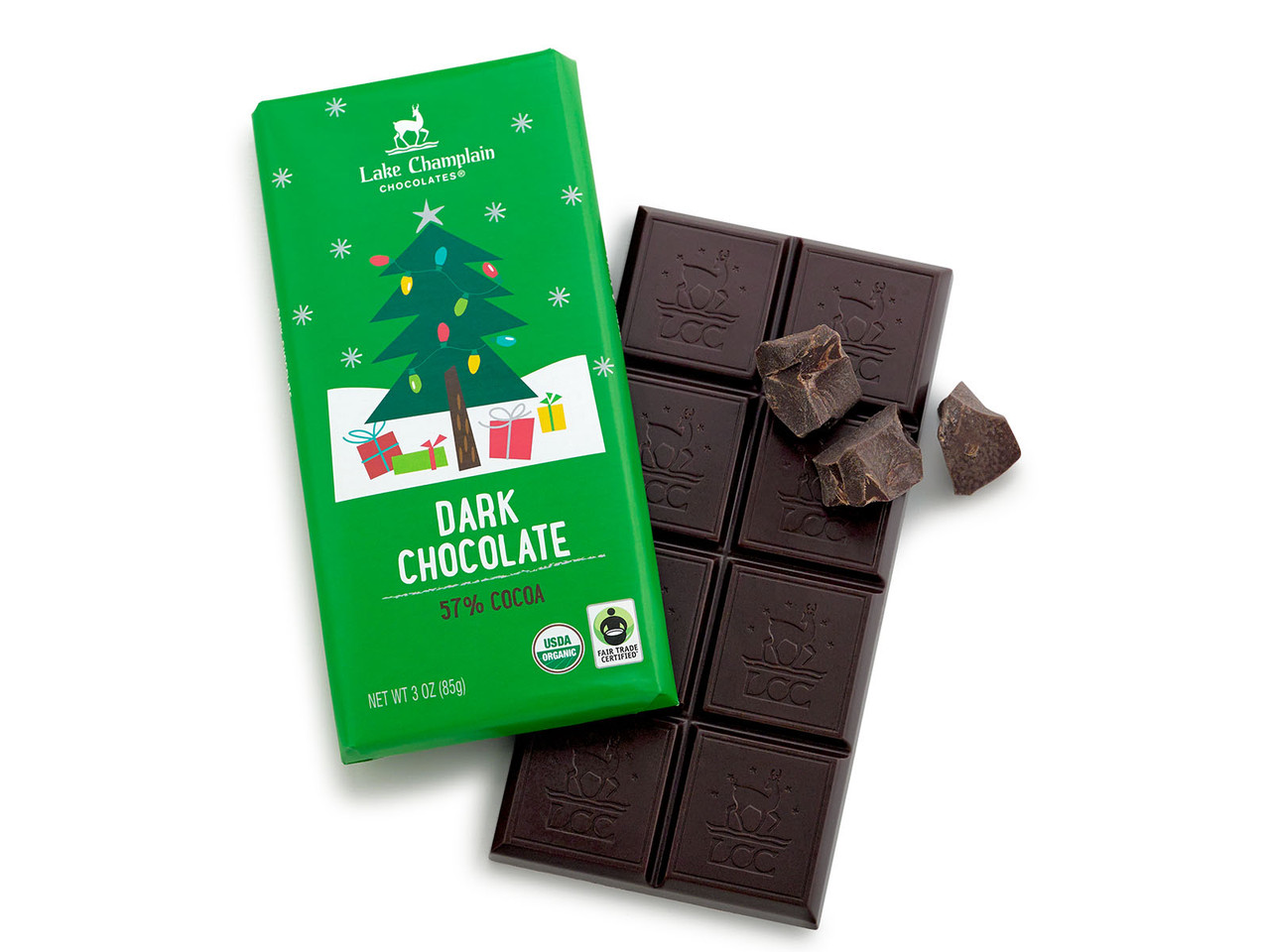 Dark Chocolate Christmas Candy Bar | Lake Champlain Chocolates