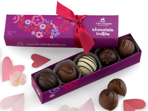 Assorted chocolate truffles Valentines gift box View Product Image