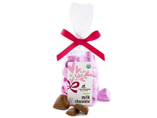 Organic milk chocolate Valentine hearts View Product Image