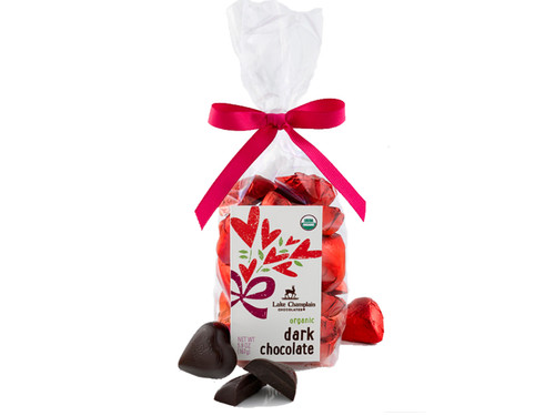 Organic dark chocolate Valentine hearts View Product Image