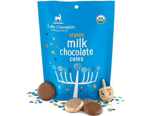 Organic milk chocolate Hanukkah coins View Product Image