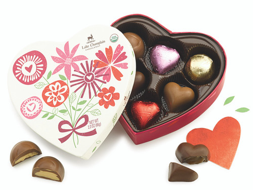 Valentine's Day heart shaped gift box with assorted chocolates View Product Image