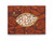 A brown gift box with a gold stammped leaf design on the front showing peppermint bark in the window of the gift box. View Product Image