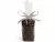 Clear gift bag filled with dark chocolate espresso beans and tied with a silver ribbon. View Product Image