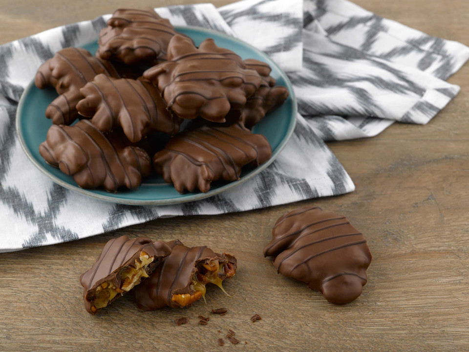Milk Chocolate Pecan Caramel Clusters