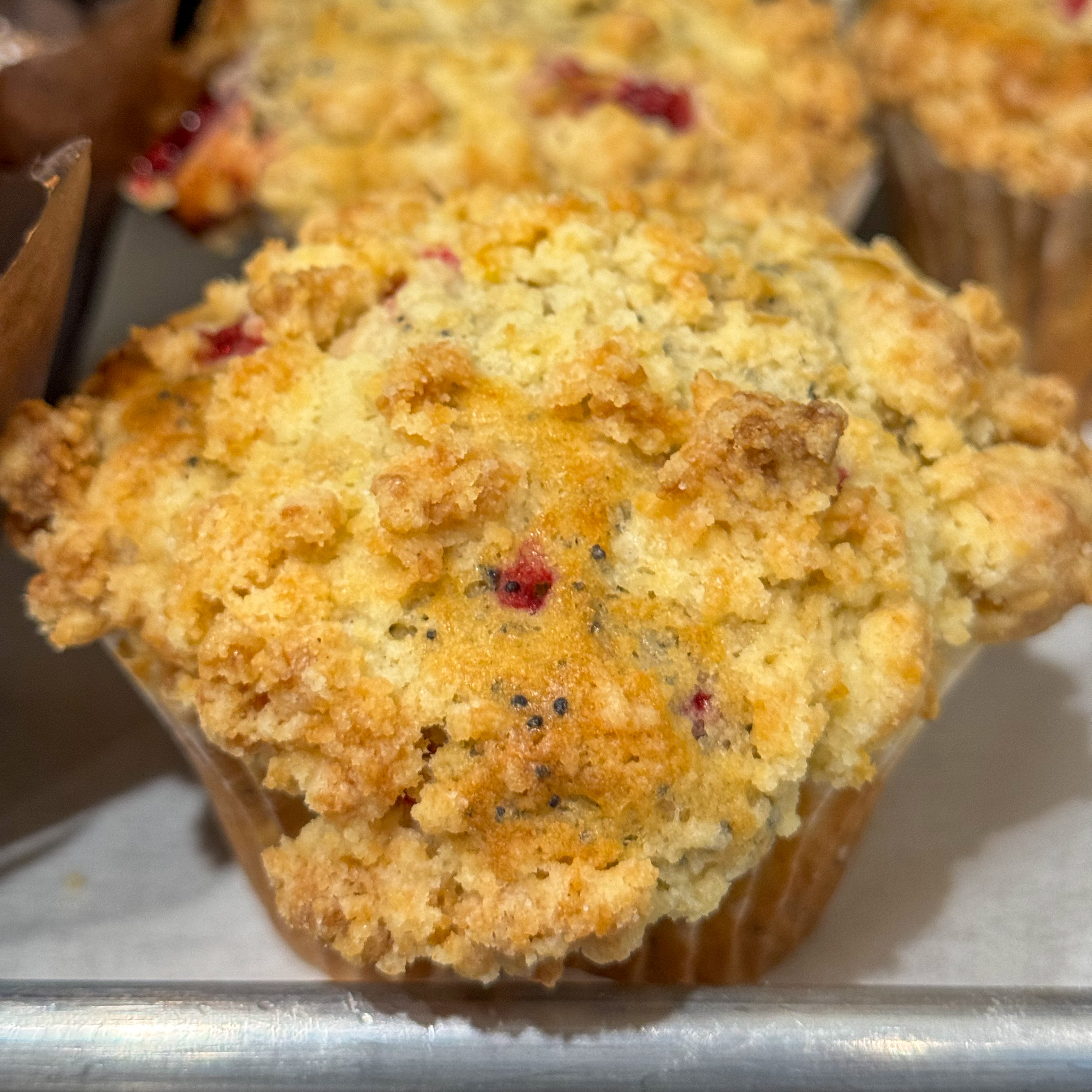 Cranberry poppyseed muffins