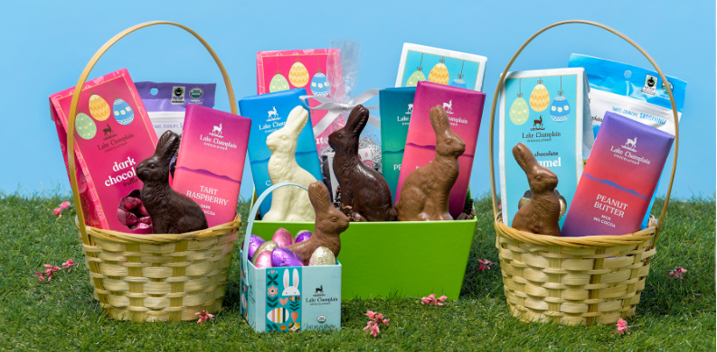 beautiful Easter baskets filled with premium chocolate