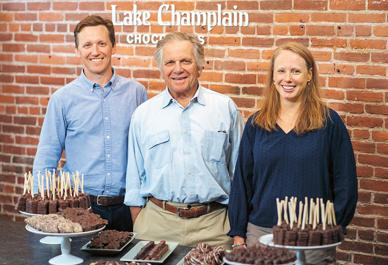 Lampman family at Lake Champlain Chocolates on the Church Street Marketplace