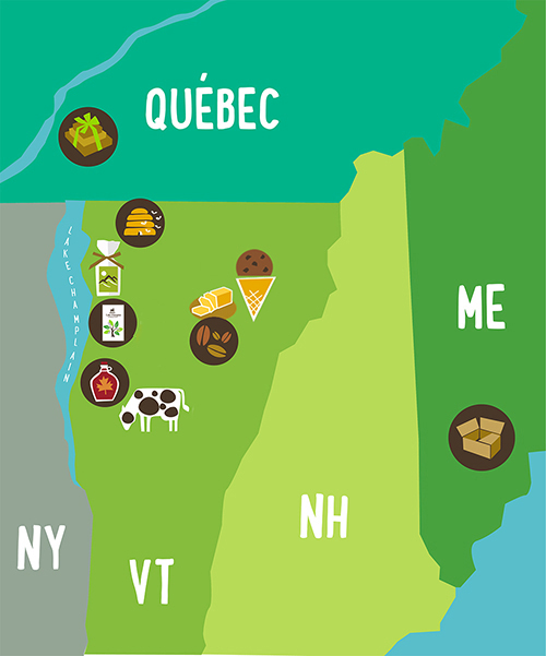 map of local, Vermont partners