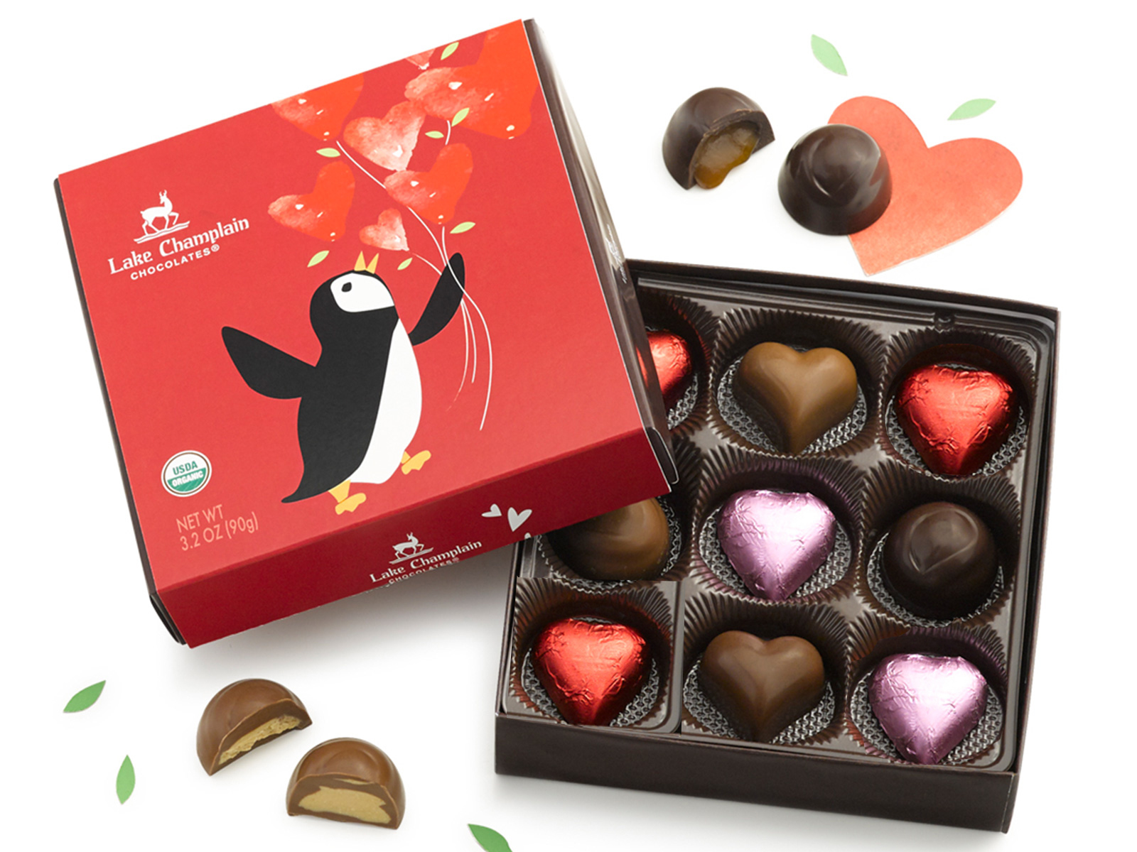 Chocolate Assortment in Red Box with Heart Window 7 oz.