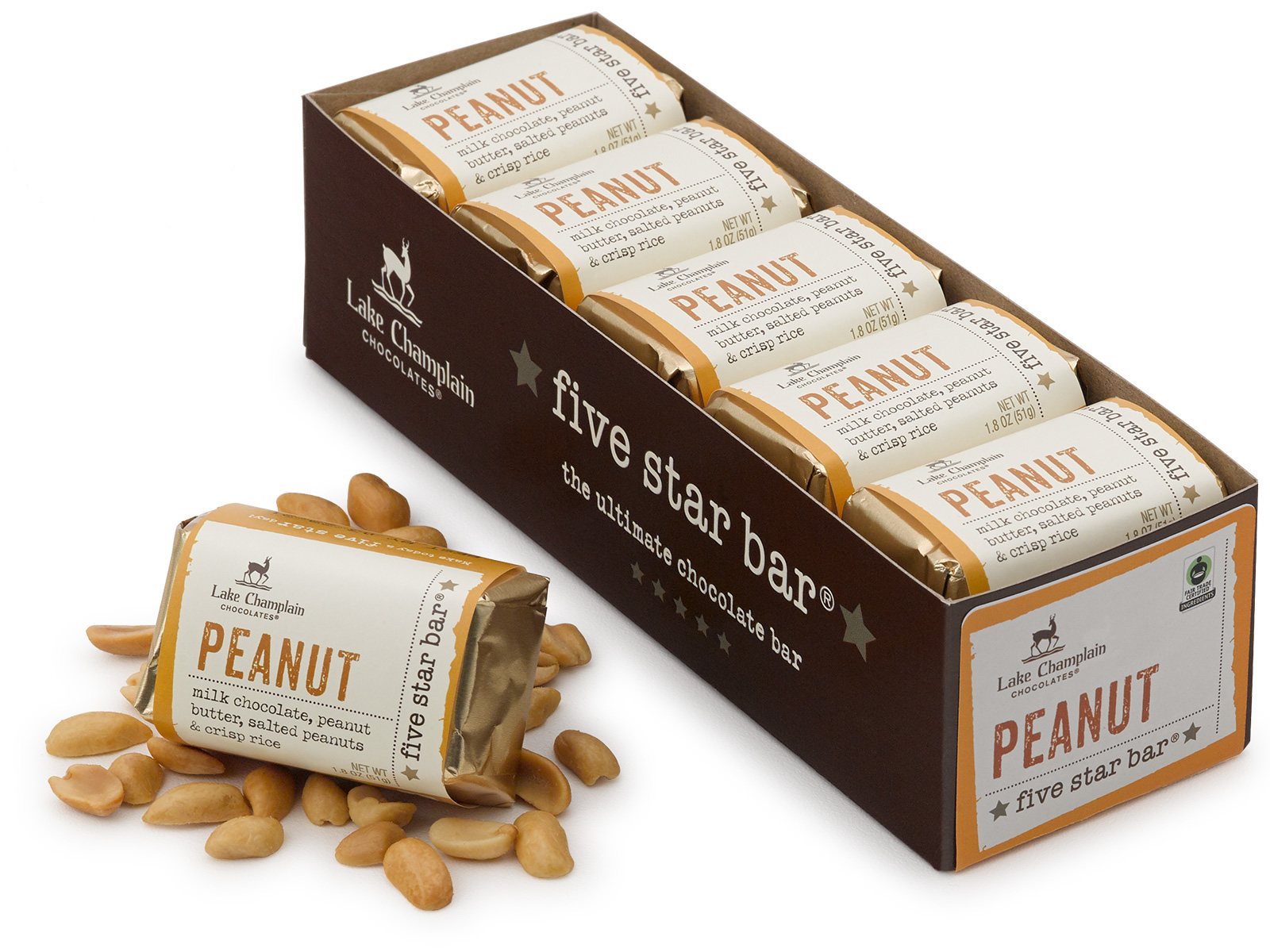 Peanut Chocolate Candy Bars 10pk | Lake Champlain Chocolates