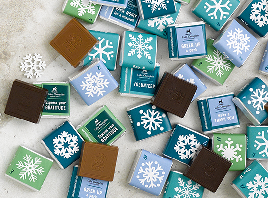 snowflake chocolate squares