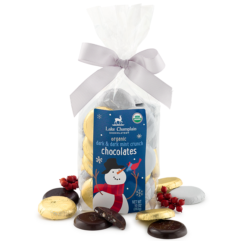 organic winter chocolate coin bag