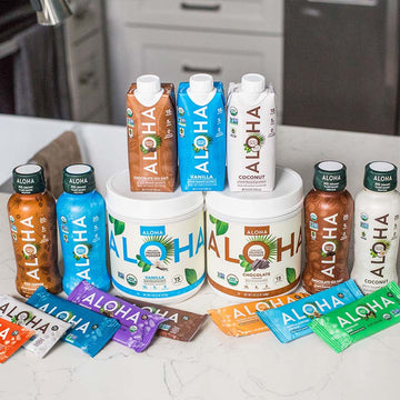 Aloha organic protein bars and protein drinks