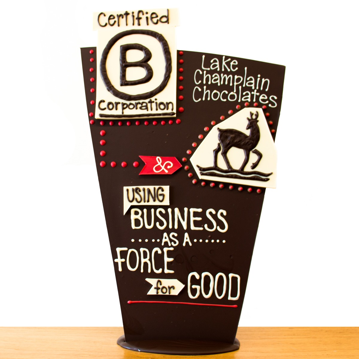 b corporation chocolate sculpture