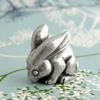 small pewter bunny