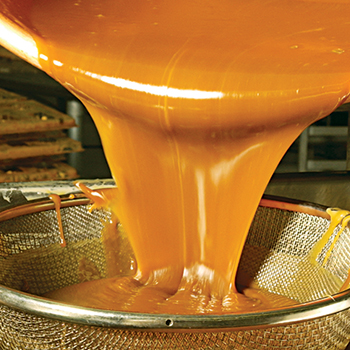 pour of caramel