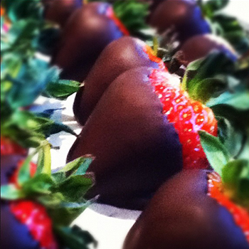 Dark chocolate covered strawberries