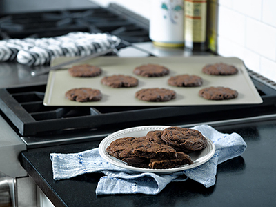 plate of chocolate chip espresso cookies