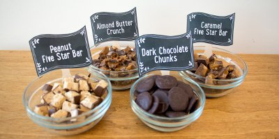 bowls of chocolate for ice cream sundae bar