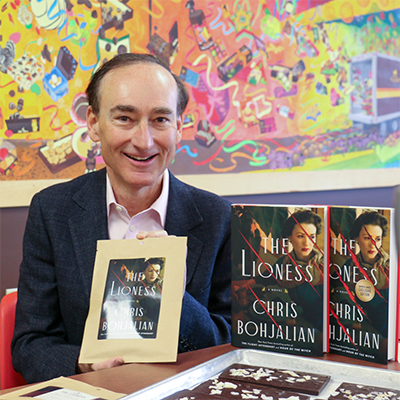 Author Chris Bohjalian with the new Lioness Chocolate Bar