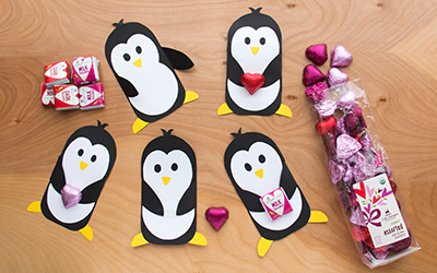 Penguin Valentine Craft (With Free Printable Template)