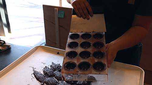 creating a shell mould for hot chocolate bombs