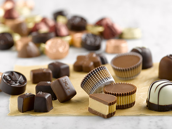 a selection of gourmet handcrafted chocolates