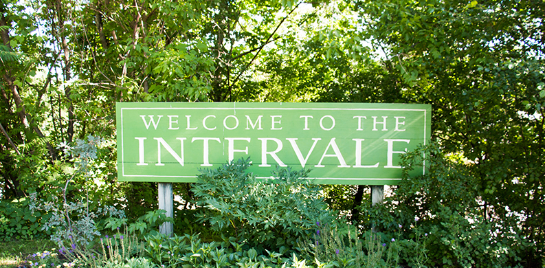 welcome sign for the Intervale Center