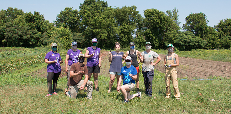 LCC employees getting ready to plant trees