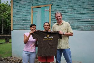 Eric with cocoa farmers in the Dominican Republic