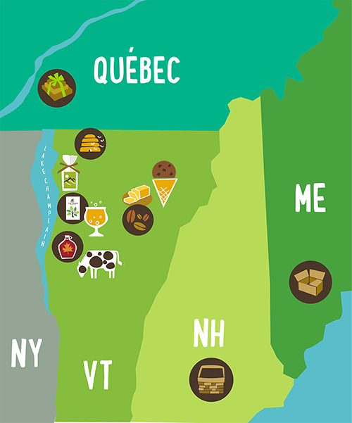 map of local, Vermont partners