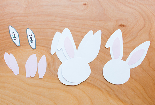 adding details to bunny ears of card