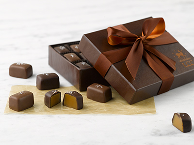 gourmet box of handcrafted sea salt caramels