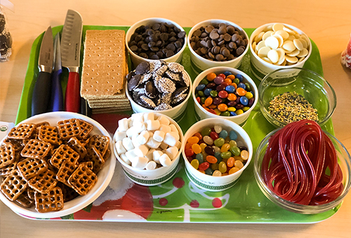 supplies for building a chocolate gingerbread house