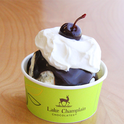Lake Champlain Chocolates ice cream sundae