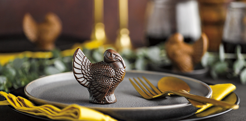 dark chocolate placesetting turkey