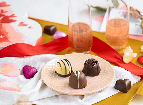 plate of gourmet Valentine's chocolates