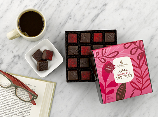 vegan truffles collection moment with coffee and a book