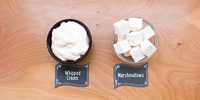 whipped cream or marshmallows for hot chocolate