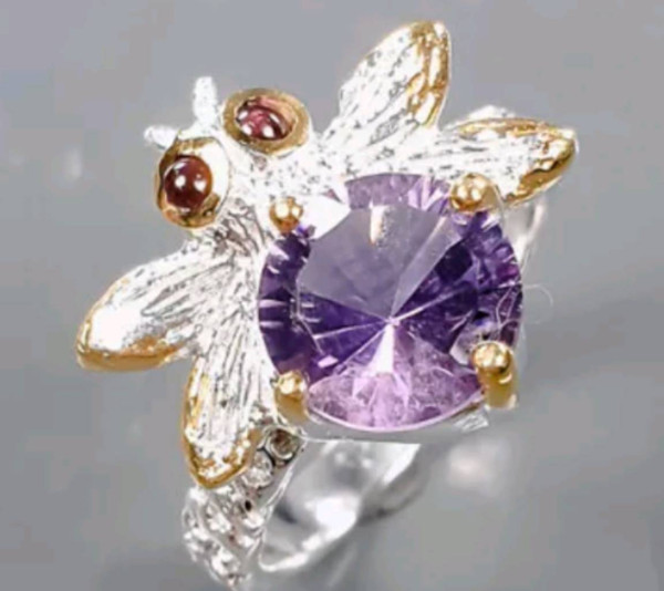 inel argint 925-ametist-insecta