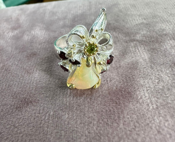 inel opal -rhodolite