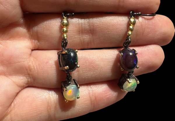 cercei opal negru