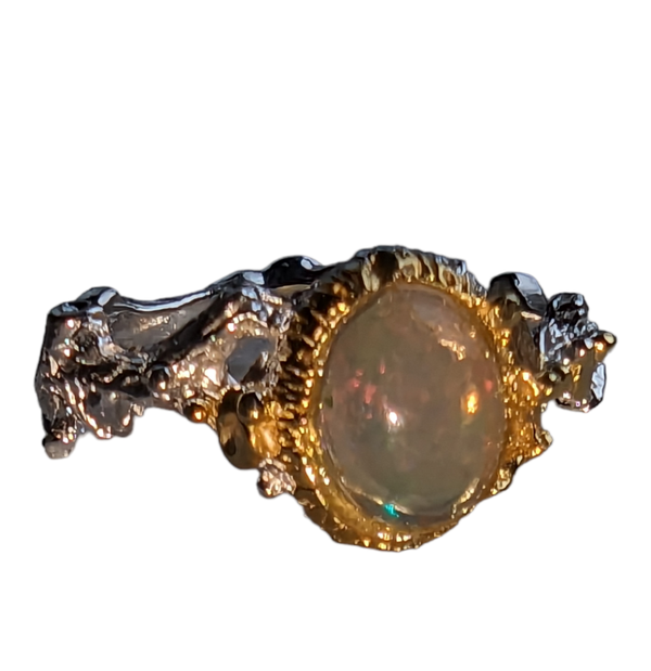 inel din argint opal