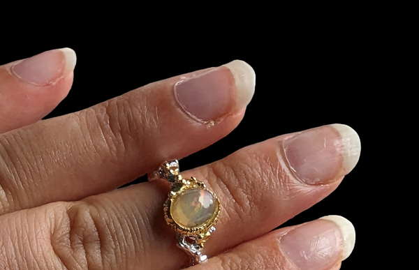 inel din argint opal