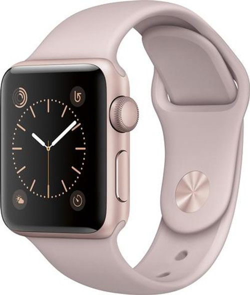 rose gold apple watch grey band